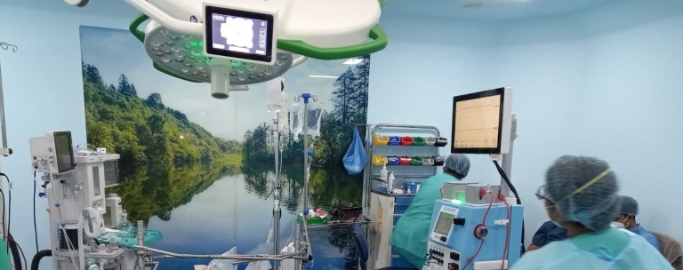 HIPEC surgery in progress at Kathmandu Cancer Center Nepal