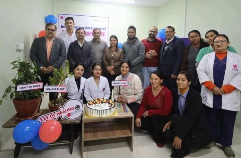 The KCC internal radiation team preparing for a brachytherapy procedure in Kathmandu