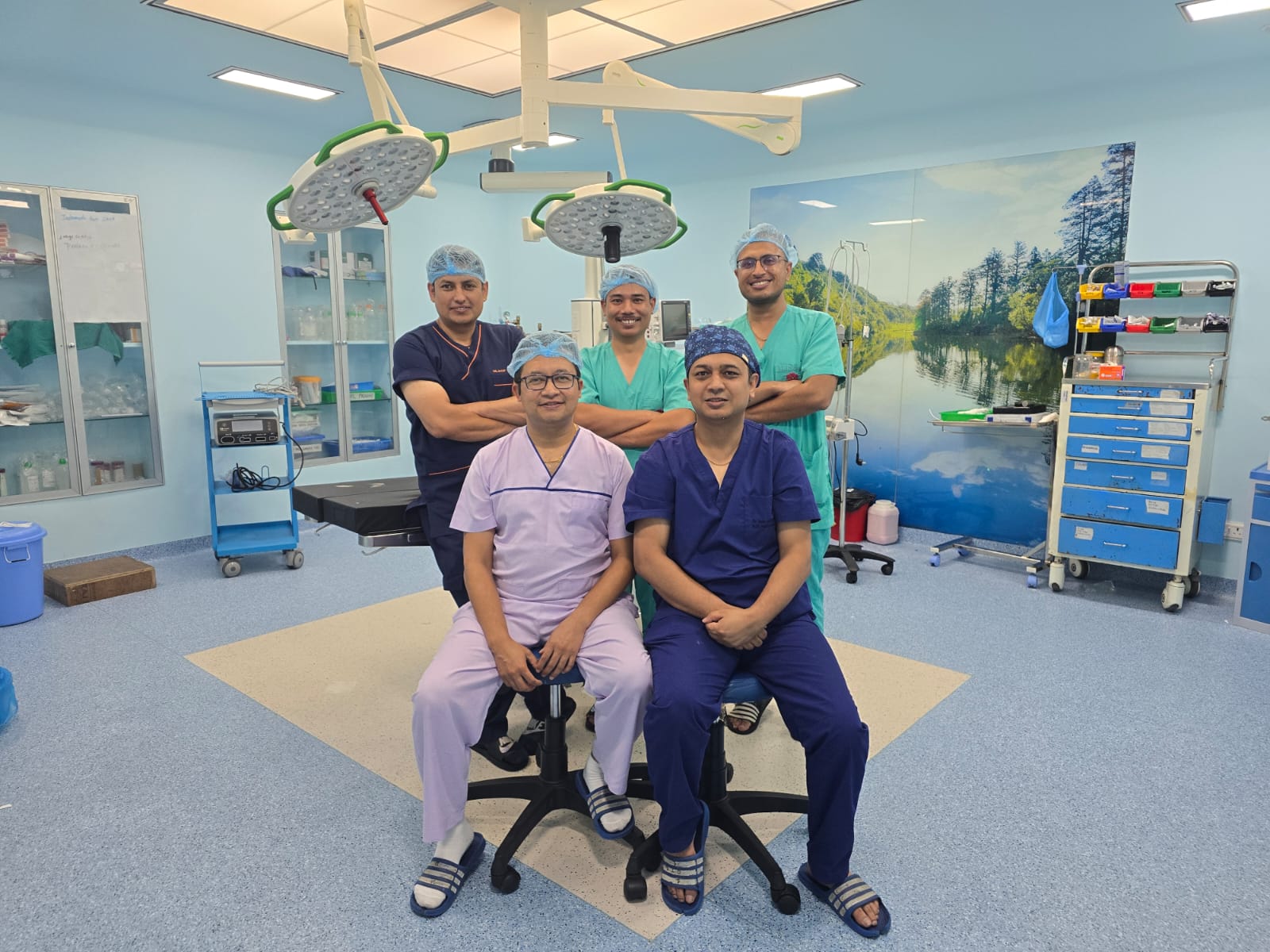 Dr. Sangam Rayamajhi and Dr. Apar Lamichhane, KCC plastic and reconstructive surgery team