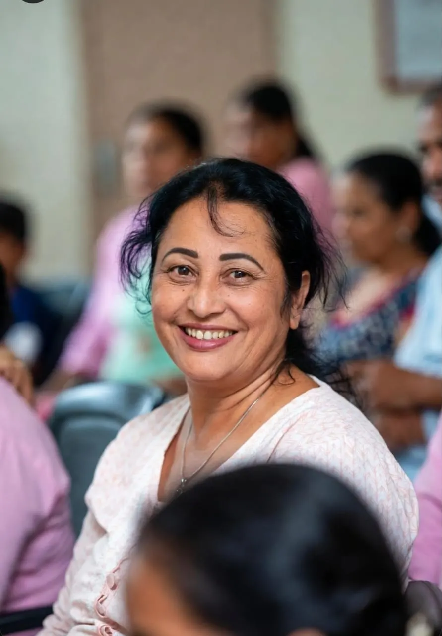 Smiling cancer patient at Kathmandu Cancer Center, Nepal